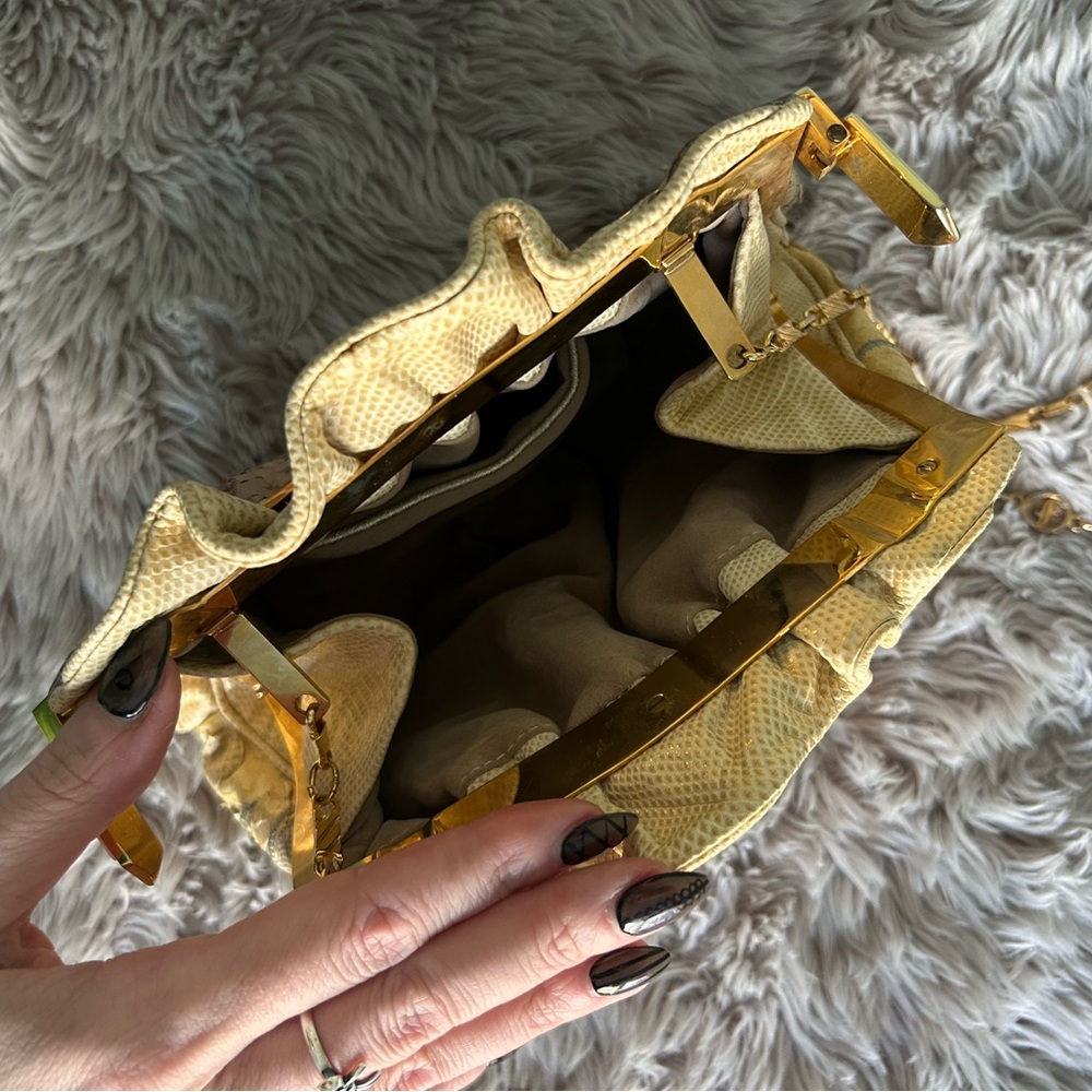 Vintage 80s/90s Carlos fiori, snake skin Crossbody patchwork bag - Picture 11 of 13